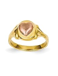 14k White and yellow gold Two tone Heart Baby Ring
