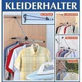 2er Set Praktischer Kleiderhalter Aluminium ausziehbar einfach über die Tür zum Trocknen oder Lüften hängen ausziehbar von 56,5-102 cm, belastbar bis 7,5 kg