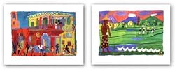 Ducks And Monks-Balcony on Obrapia Street Set by Christopher Corr 19"x27" Art Print Poster
