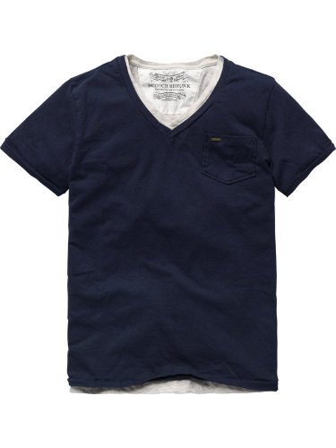 Scotch Shrunk Jungen Hemd 12410151502 - basic s.s. double tee, Gr. 128 (8), Schwarz (58 -  Preisvergleich