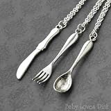 Spoon, Fork, Knife Best Friend Necklace - Set of 3 BFF Cutlery Utencil Necklaces