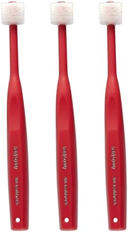 Baby Buddy's 360 Degree Toothbrush- Baby's First Toothbrush-Innovative Complete Oral Care System That Grows With Your Child-Stage 6 For Toddlers &amp; Children Aged 2 to 12 Years, Red 3 Pack