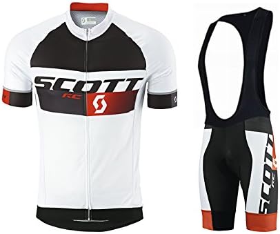 2015 Scott Cycling Jersey Maillot Ciclismo Short Sleeve and Cycling bib Shorts Cycling Kits Strap cycle jerseys Ciclismo bicicletas (XL)