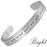 316L Stainless Steel Bangle Bracelet with Lasercut Scripture/Quote