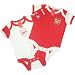 Arsenal Football Club Baby Core Bodysuit Vest (Pack of 2, Red/ White, 3 - 6 Months)