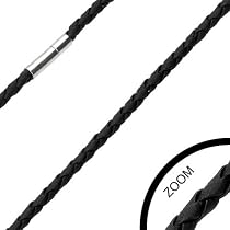 Urban Male Mens Black Plaited Rubber Necklace 18in 3mm Wide