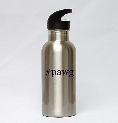 20oz Stainless Steel Silver Hashtag Water Bottle - #pawg