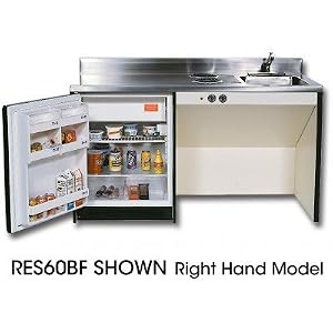 RGS63BFA Barrier Free Kitchenettes Compact Kitchens with Removable Undersink Cabinet 2 Gas Burners and 6.0 cu. ft. Removable Automatic Defrost Refrigerator: 63 Inches