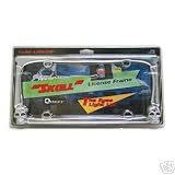 Skull Light up LED Eyes Bones Chrome License Plate Frame