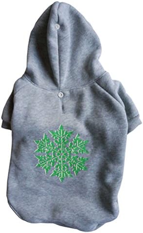 Pawow Gray Pet Dog LED Light up Snowflake Hoodie Sweatershirt Coat Puppy Clothes, Small