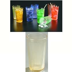 Carlisle 12 oz Crystalon, Ribbed Texture, Long Lasting Polycarbonate Tumbler / Color: Honey Yellow RimGlow / Quantity: One Dozen (12)