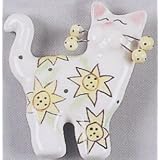 WhimsiClay Sunflower Fancy Feline Lapel or Brooch Pin