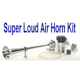 Chrome Trumpet 135db Air Horn Kit w 12v H.D. Compressor Plug-n-Blow by Unknown