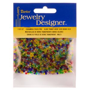 10/0 Transparent Seed Beads, 20 Gram, Multi Mix 