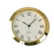Mini Clock Quartz Movement Insert Round 1 7/16" White Dial Roman Numerals