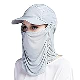 Generic レディース ＵＶカットフェイスカバー帽子 ライトグレー