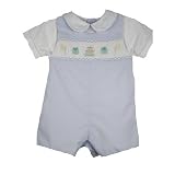 Petit Ami Infant Boys Birthday Smocked Sunsuit Romper