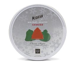 Salem Baking Company Moravian Holiday Shaped Sugar Cookies, Large, 8-Ounce Tin
