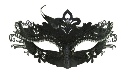 Coxeer® Laser Cut Metal Lady Masquerade Halloween Mardi Gras Party Mask