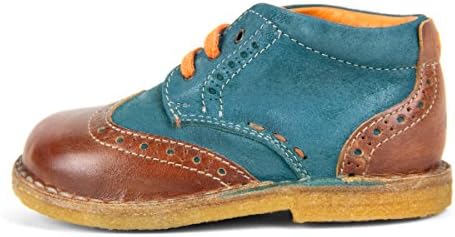 Joojos Wingtips with Laces (Infant / Toddler) (20 EU / 4 M US Toddler, Blue/Tan)