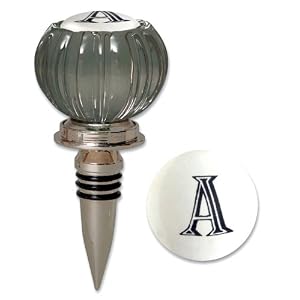 Door Knob Monogram Wine Stopper A by