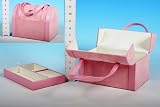 Kitchen & Housewares : Suede/Leather Look Pink Jewellery Box (640491)