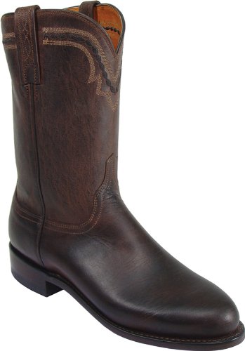LUCCHESE 2000 T0122 Mens Western Leather Cowboy Boots Mad Dog Chocolate