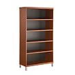 South Shore 7286767 U At Work Collection 4-Shelf Bookcase, Autumn Cherry & Solid Black