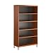 South Shore 7286767 U At Work Collection 4-Shelf Bookcase, Autumn Cherry & Solid Black