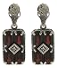 Art Deco Style Sterling Silver Garnet & Diamond Earrings