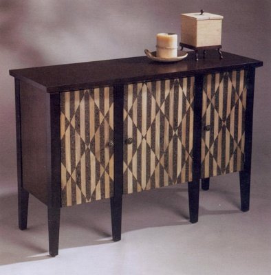 Bamboo Striped Console Chest