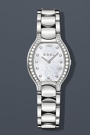 Ebel Beluga Tonneau Lady Diamond 26.5 mm Watch - Mother of Pearl Dial, Stainless Steel Bracelet 1215924