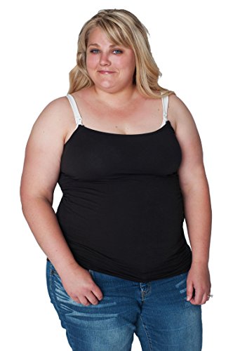 Undercover Mama Nursing Tank Top - Perfect Breastfeeding Undershirt, Black XL