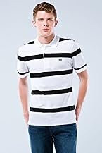 Short Sleeve Wide Spaced Stripe Pique Polo
