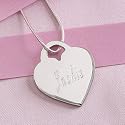 Personalized Sterling Silver Heart Necklace