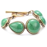 Lucky Brand Turquoise Color Howlite Gold-Tone Link Bracelet, 7.5"