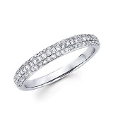 14k White Gold Round Diamond Pave Dome Ring Band .42 ct (G-H Color, I1 Clarity)