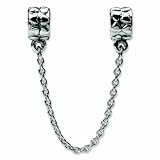 Sterling Silver Reflections Security Chain (2 inches) Heart Bead
