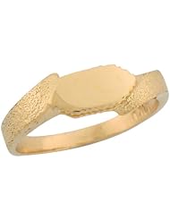 10k Yellow Gold Signet Funky Modern Designer Unique Baby Ring