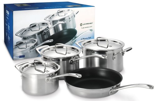 Le Creuset 3-Ply Stainless Steel 4 Piece Cookware Set