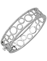 14K White Gold Diamond Bangle Bracelet - 6.87 Ct. -- LIFETIME WARRANTY