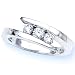 Jewelry : 14K White Gold 3 Stone Channel Set Round Diamond Ring (0.50 ctw, H-I, SI)