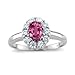 Natural Pink Sapphire and Diamond Engagement Ring title=