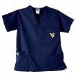 West Virginia Mountaineers NCAA GelScrubs 5 Pocket Top (Navy)