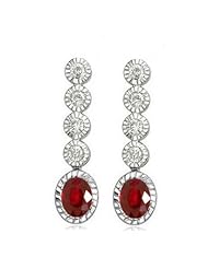 1.72ct Ruby & Diamond Stud Earrings 14k Gold