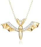 14k Yellow Gold "Jewels of Nature" Diamond Bat Pendant (.05 cttw, G-H Color, I1 Clarity)