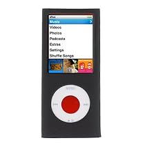 Black Durable Flexible Soft Silicone Skin Case for Apple ipod Nano 8GB, 16GB 4G 4th Generation