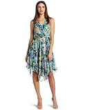 Eliza J Womens Asymmetrical Chiffon Dress