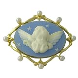 14k Gold Over Silver Angel Cameo Brooch