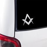 Masonic Square and Compasses Die-Cut Vinyl Auto Emblem
